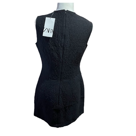 Zara textured black Mini Dress-Size 10-Fits more Size 8-NWT-Shift Dress - Picture 6 of 10